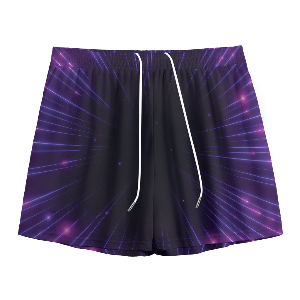 Purple Hyperspace Print Mesh Shorts