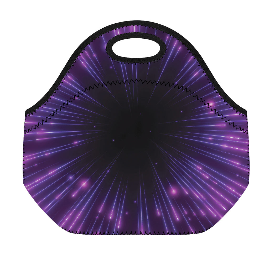 Purple Hyperspace Print Neoprene Lunch Bag