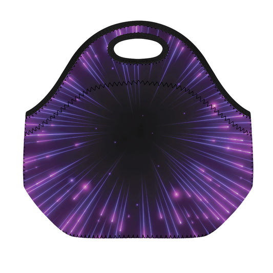 Purple Hyperspace Print Neoprene Lunch Bag