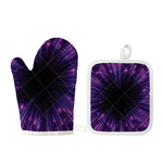 Purple Hyperspace Print Oven Mitt And Pot Holder Set