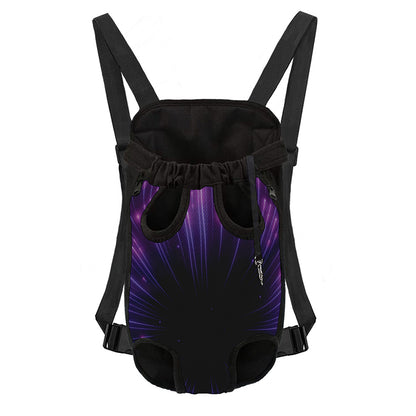 Purple Hyperspace Print Pet Carrier Backpack