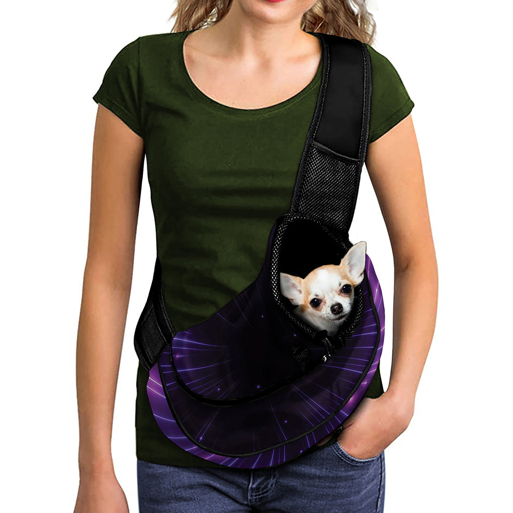 Purple Hyperspace Print Pet Sling Carrier