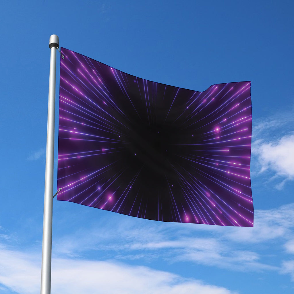 Purple Hyperspace Print Polyester Flag