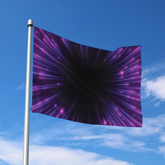 Purple Hyperspace Print Polyester Flag