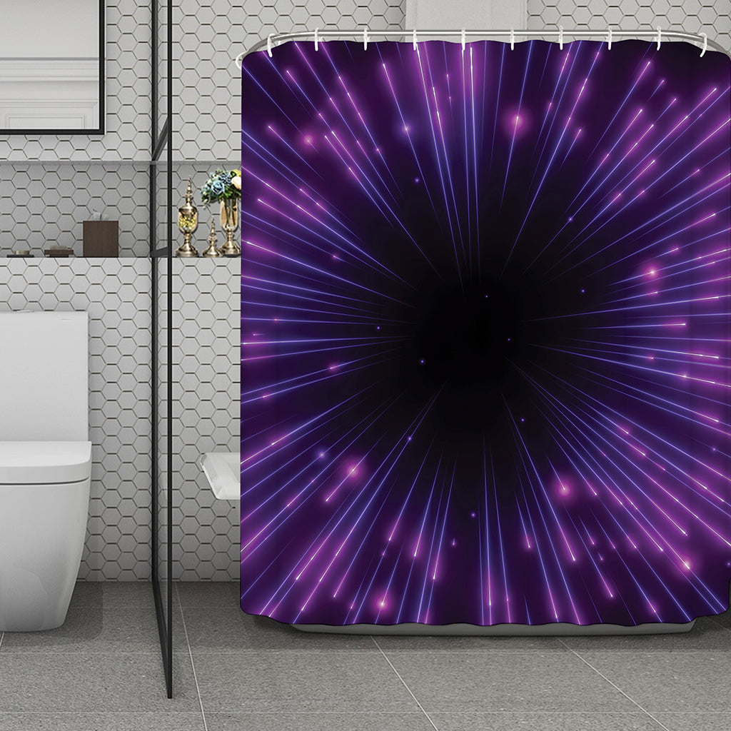 Purple Hyperspace Print Polyester Shower Curtain