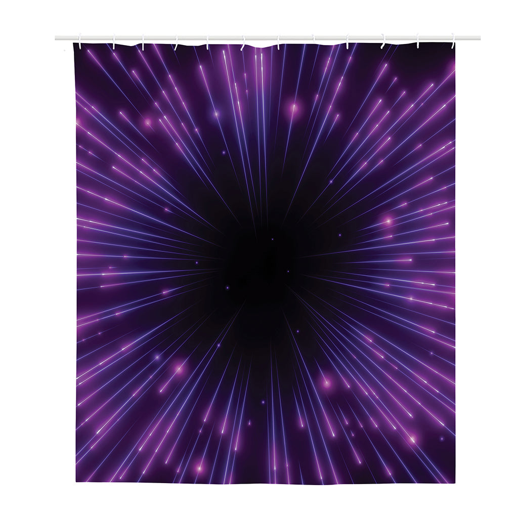 Purple Hyperspace Print Polyester Shower Curtain