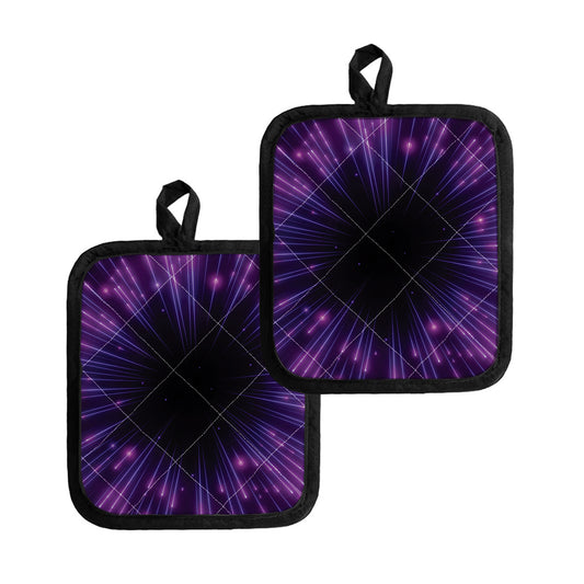 Purple Hyperspace Print Pot Holders