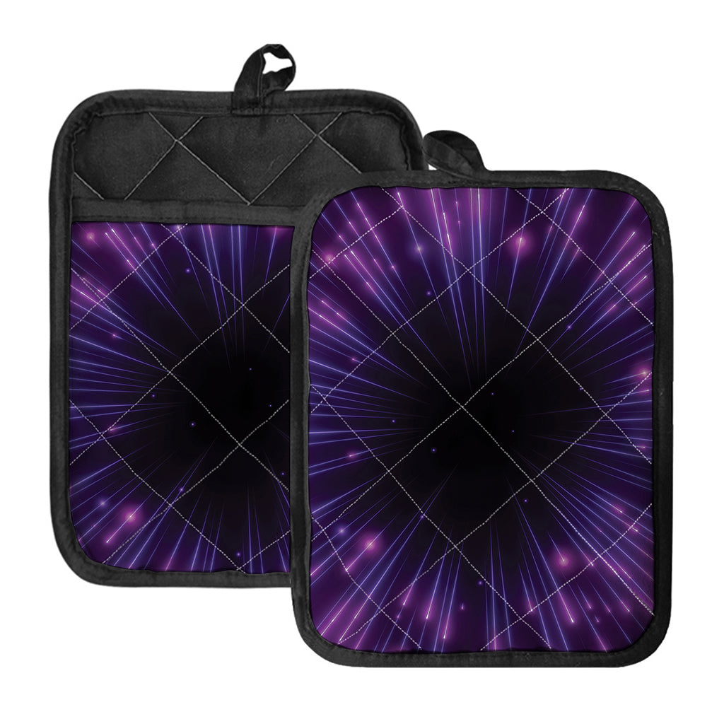 Purple Hyperspace Print Pot Holders With Pocket
