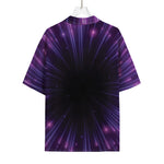 Purple Hyperspace Print Rayon Hawaiian Shirt