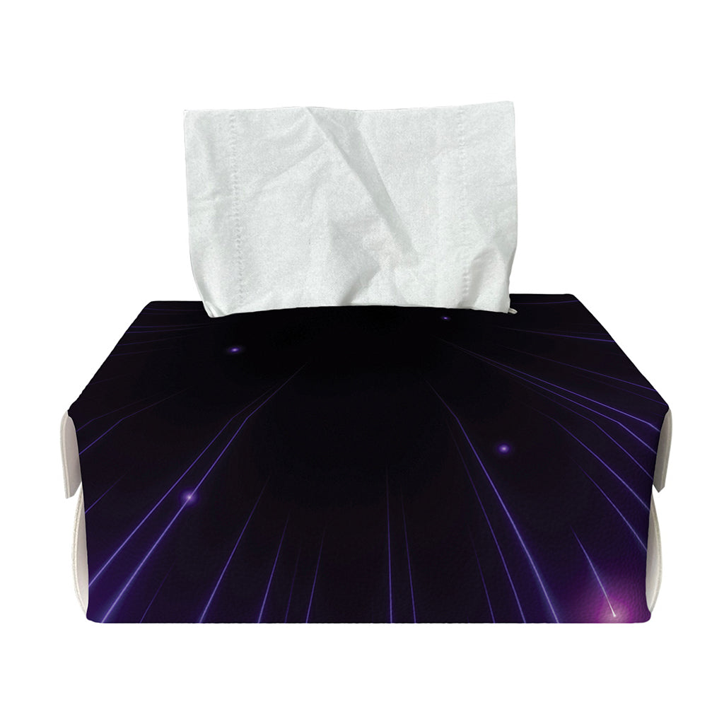 Purple Hyperspace Print Rectangle Tissue Box Cover