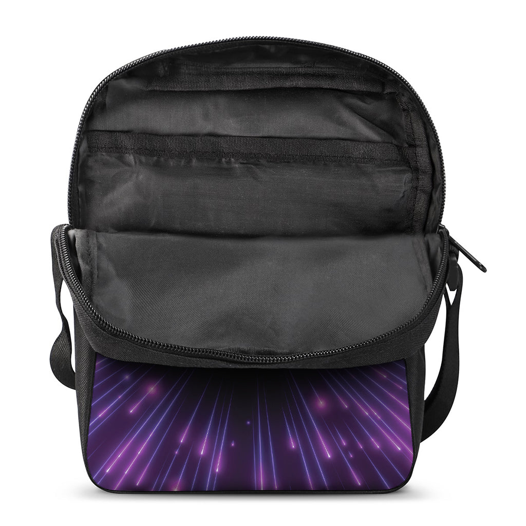 Purple Hyperspace Print Rectangular Crossbody Bag