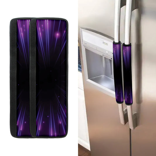 Purple Hyperspace Print Refrigerator Handle Covers