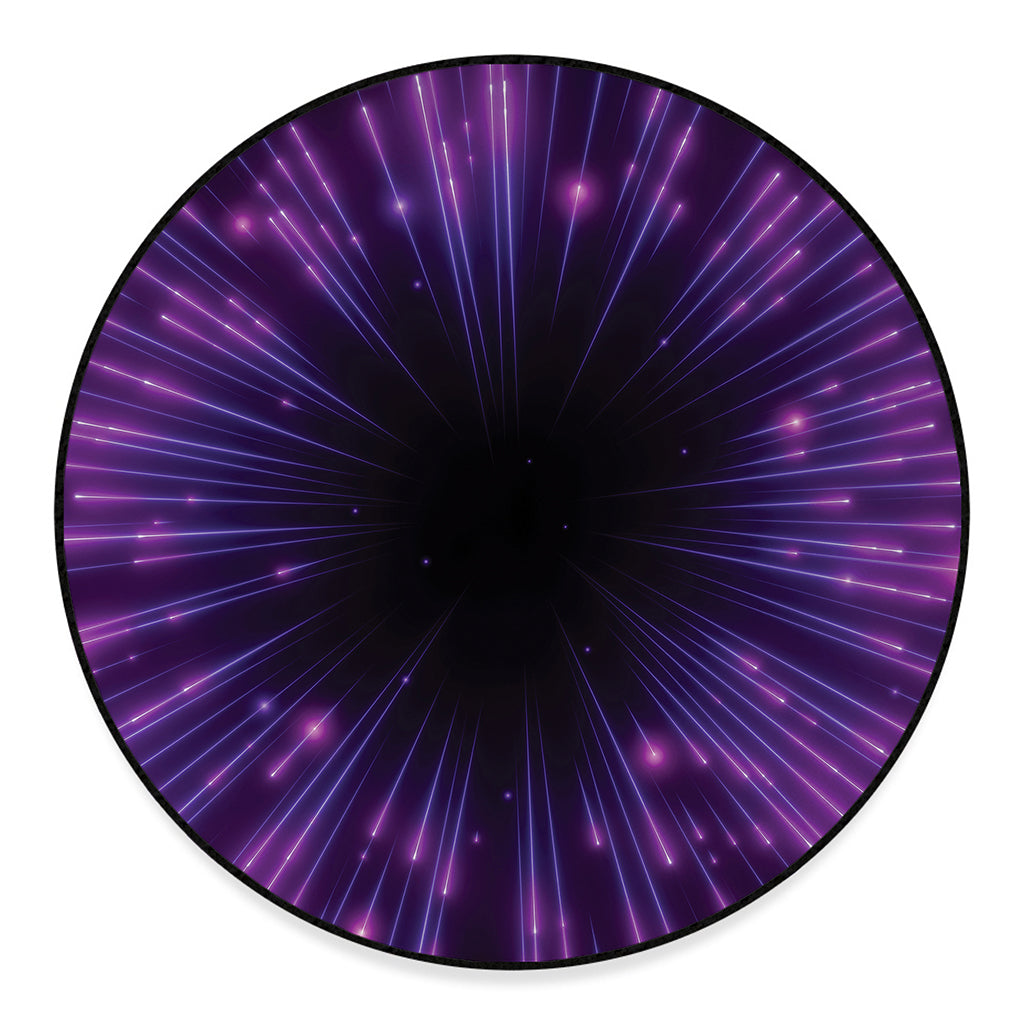 Purple Hyperspace Print Round Floor Mat