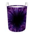 Purple Hyperspace Print Round Laundry Basket