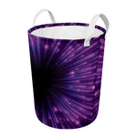Purple Hyperspace Print Round Laundry Basket