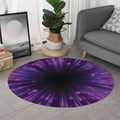 Purple Hyperspace Print Round Rug