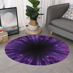 Purple Hyperspace Print Round Rug