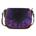 Purple Hyperspace Print Saddle Bag