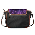 Purple Hyperspace Print Saddle Bag