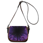 Purple Hyperspace Print Saddle Bag