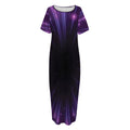 Purple Hyperspace Print Short Sleeve Long Nightdress