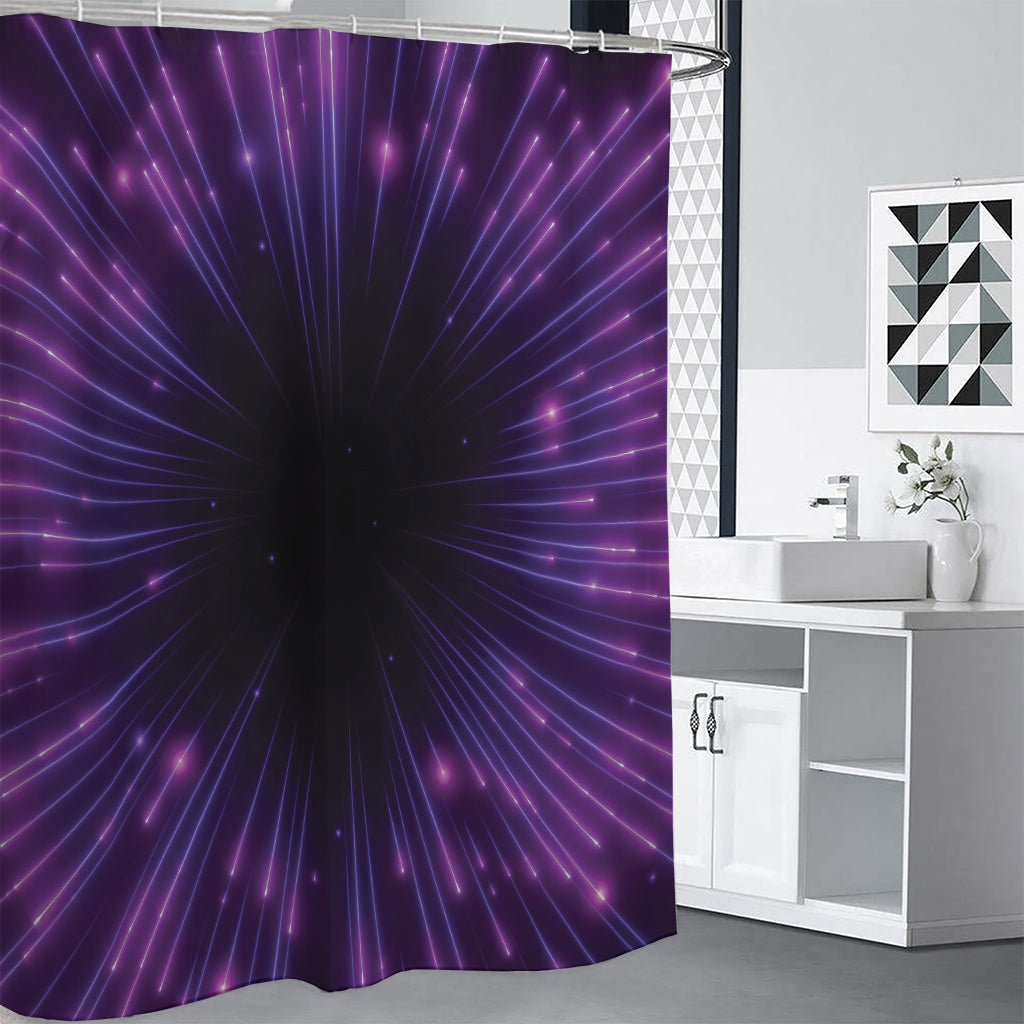 Purple Hyperspace Print Shower Curtain