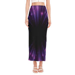Purple Hyperspace Print Side Slit Maxi Skirt