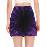 Purple Hyperspace Print Side Slit Mini Skirt