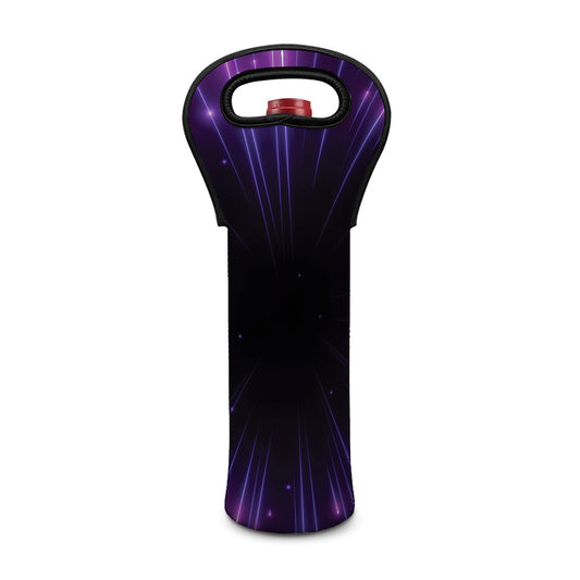 Purple Hyperspace Print Single Neoprene Wine Tote