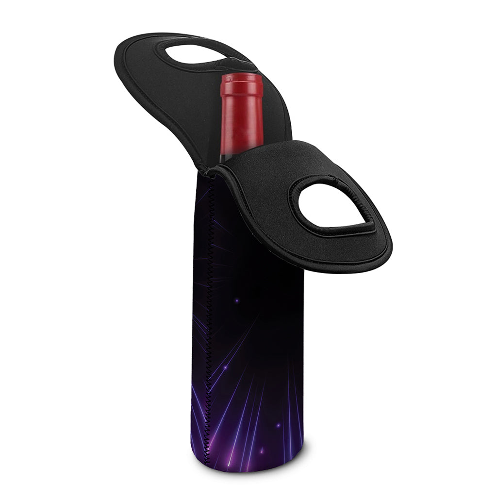 Purple Hyperspace Print Single Neoprene Wine Tote