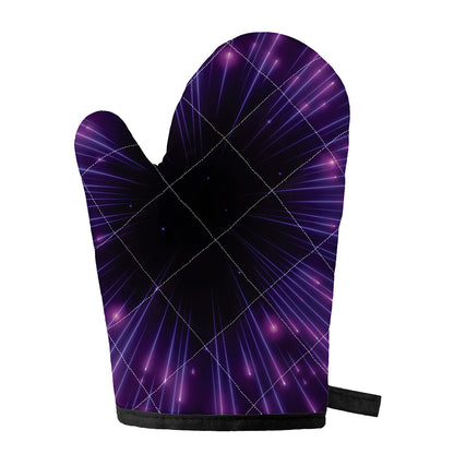 Purple Hyperspace Print Single Oven Mitt