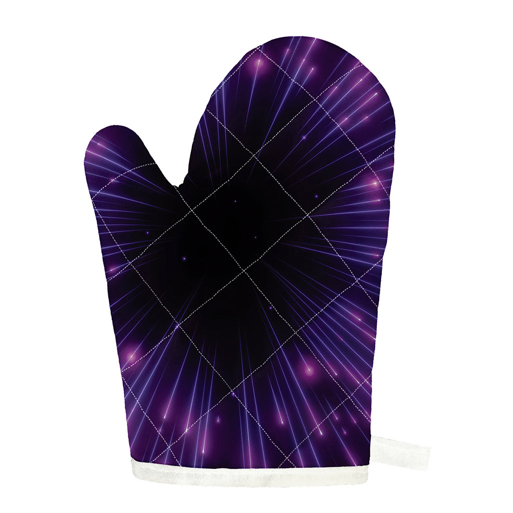 Purple Hyperspace Print Single Oven Mitt