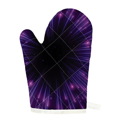 Purple Hyperspace Print Single Oven Mitt