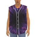 Purple Hyperspace Print Sleeveless Baseball Jersey