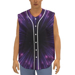 Purple Hyperspace Print Sleeveless Baseball Jersey