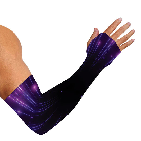 Purple Hyperspace Print Sun Protection Arm Sleeves