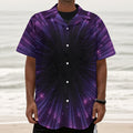 Purple Hyperspace Print Textured Short Sleeve Shirt