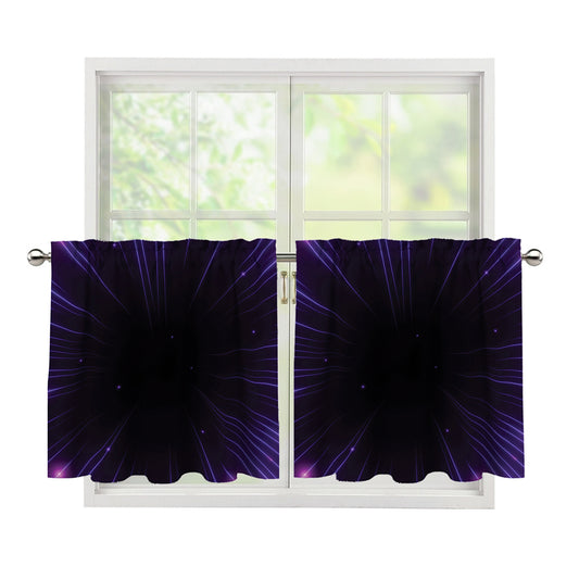 Purple Hyperspace Print Tier Curtains