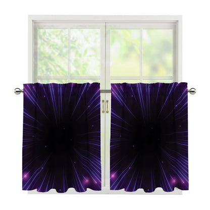 Purple Hyperspace Print Tier Curtains