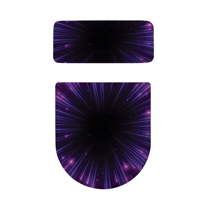 Purple Hyperspace Print Toilet Lid And Tank Cover Set