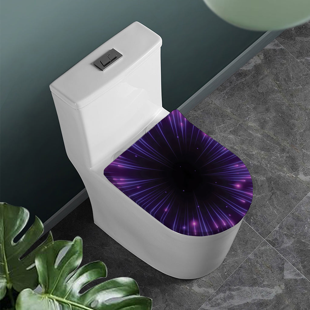 Purple Hyperspace Print Toilet Lid Cover