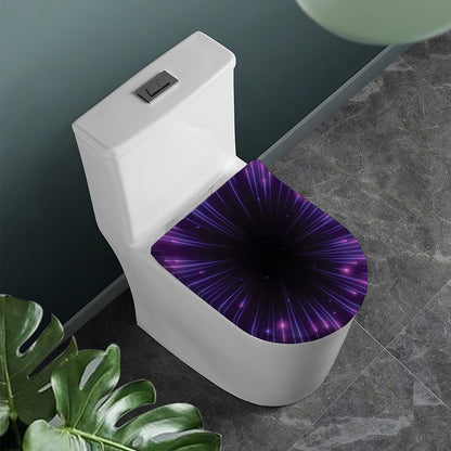 Purple Hyperspace Print Toilet Lid Cover