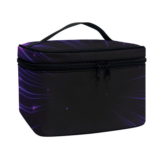 Purple Hyperspace Print Travel Makeup Bag