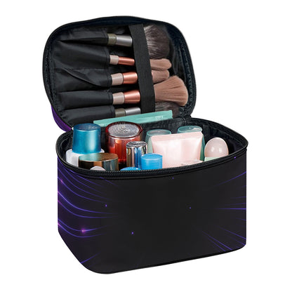 Purple Hyperspace Print Travel Makeup Bag