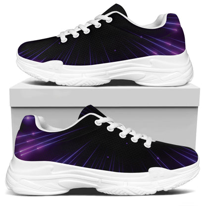 Purple Hyperspace Print White Chunky Shoes