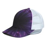 Purple Hyperspace Print White Mesh Trucker Cap
