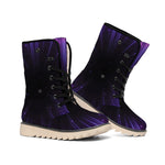 Purple Hyperspace Print Winter Boots