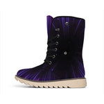 Purple Hyperspace Print Winter Boots