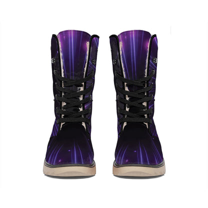 Purple Hyperspace Print Winter Boots