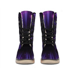 Purple Hyperspace Print Winter Boots